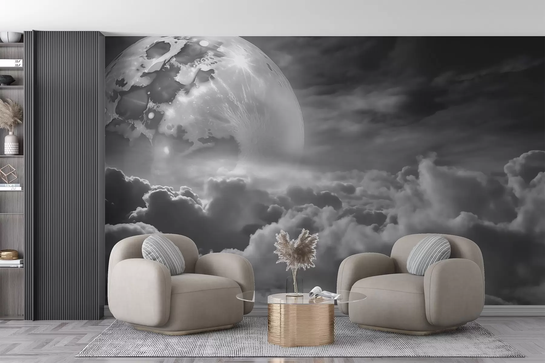 Wall Mural Photo Wallpaper Moon above the clouds w03921