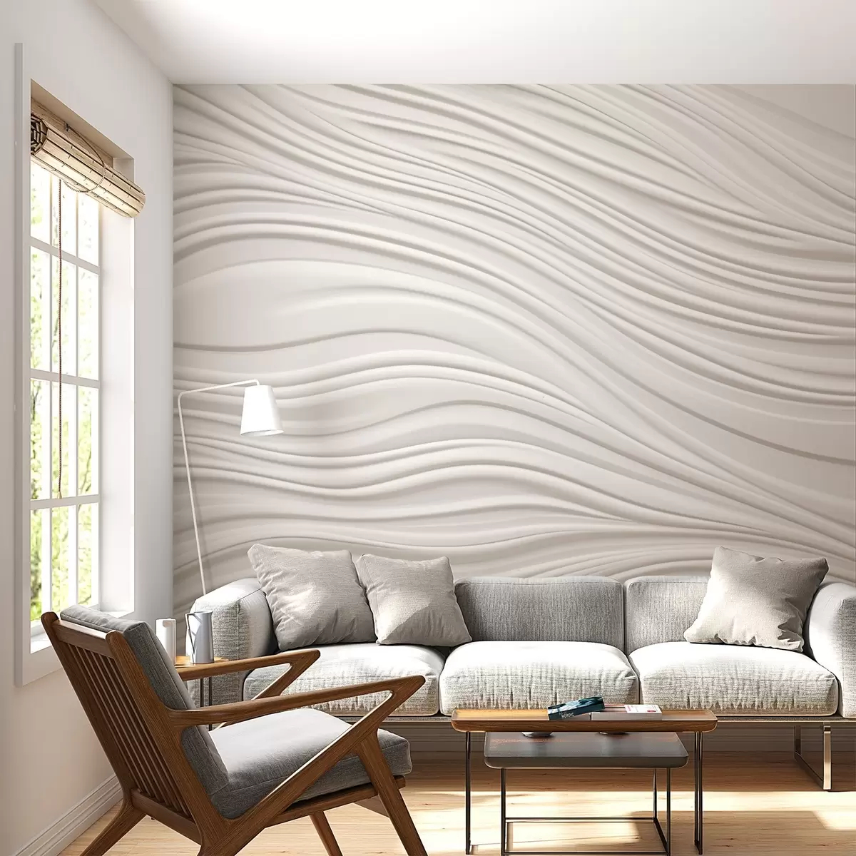 wall murals Volumetric waves w03923