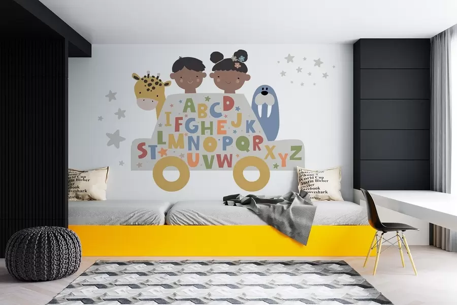 wall murals Children and the alphabet w03934v1