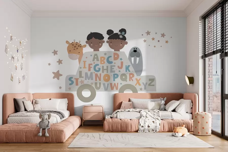 wall murals Children and the alphabet w03934v3