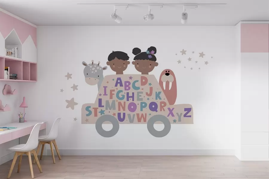 peintures murales Les enfants et l'alphabet w03934v5