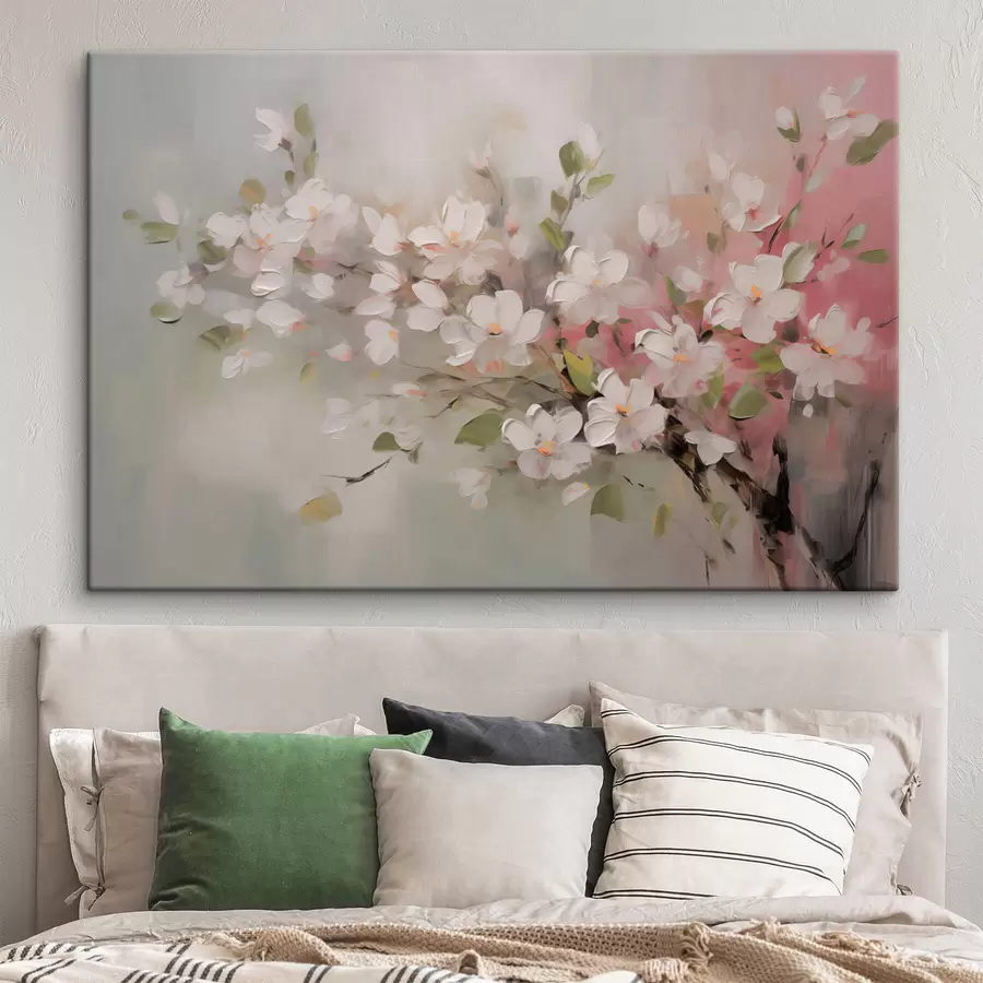 wall murals Abstract branch with soft flowers s44366