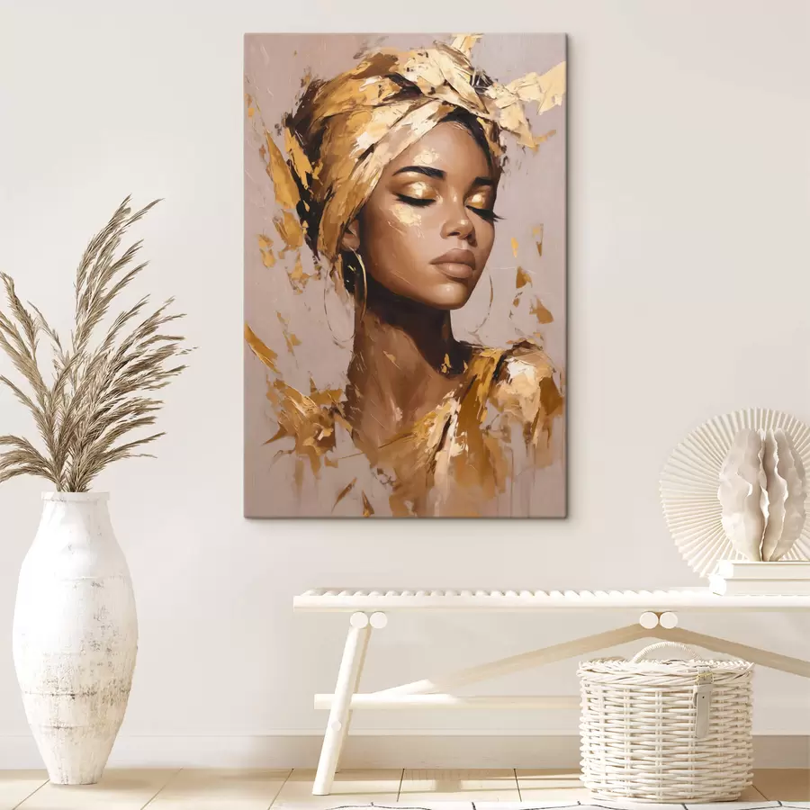 wall murals A beautiful elegant woman, wearing a headwrap s44368