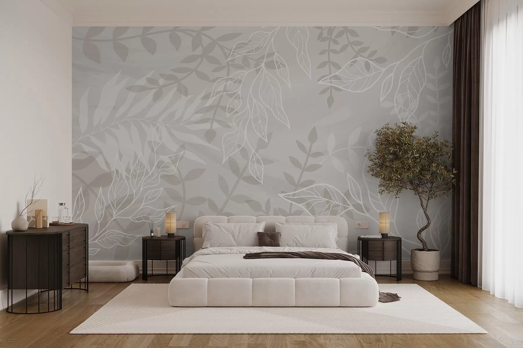 Wall Mural Photo Wallpaper Contoured leaves w03984v3