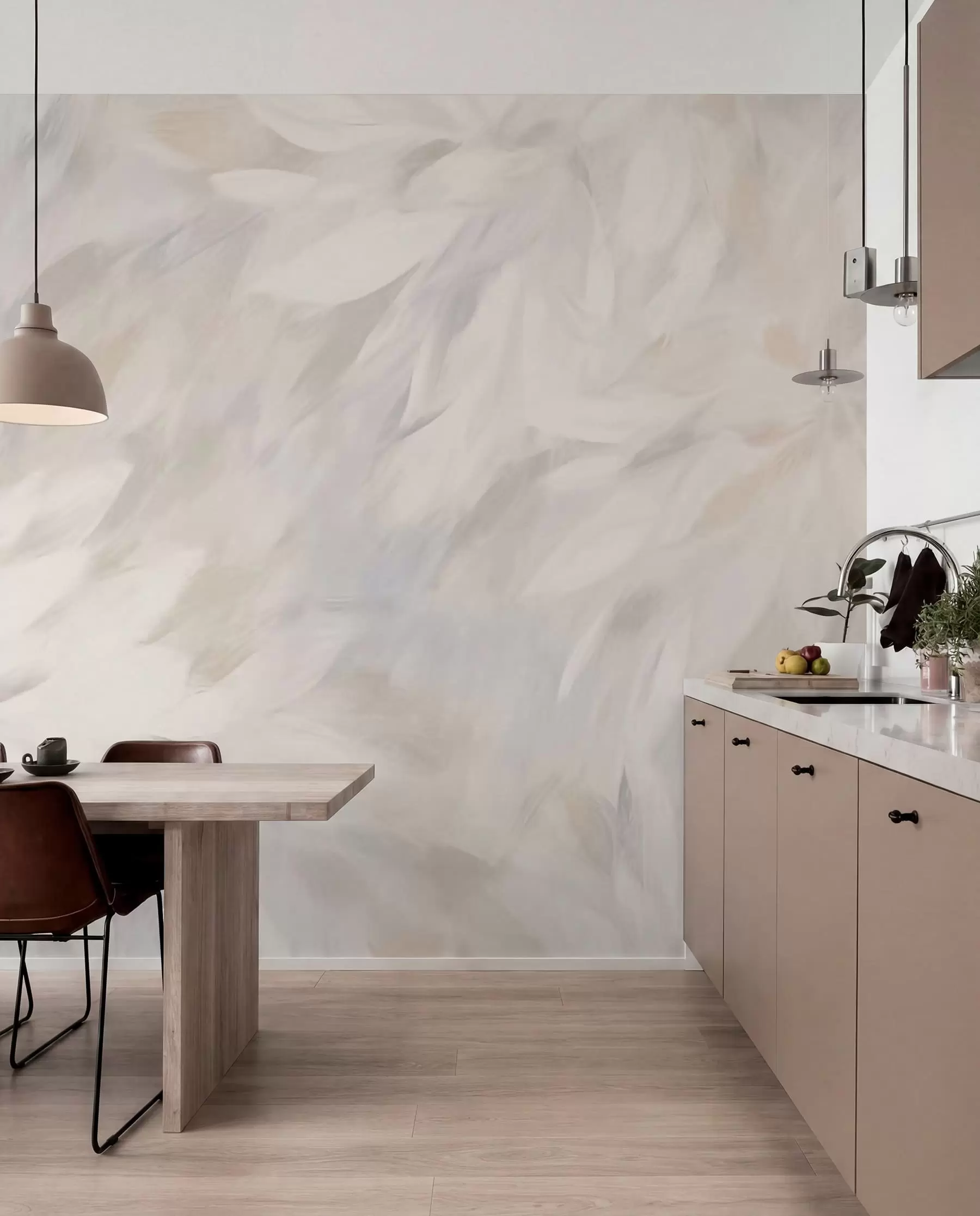 Wall Mural Photo Wallpaper Flowers in the style of soft strokes w03986