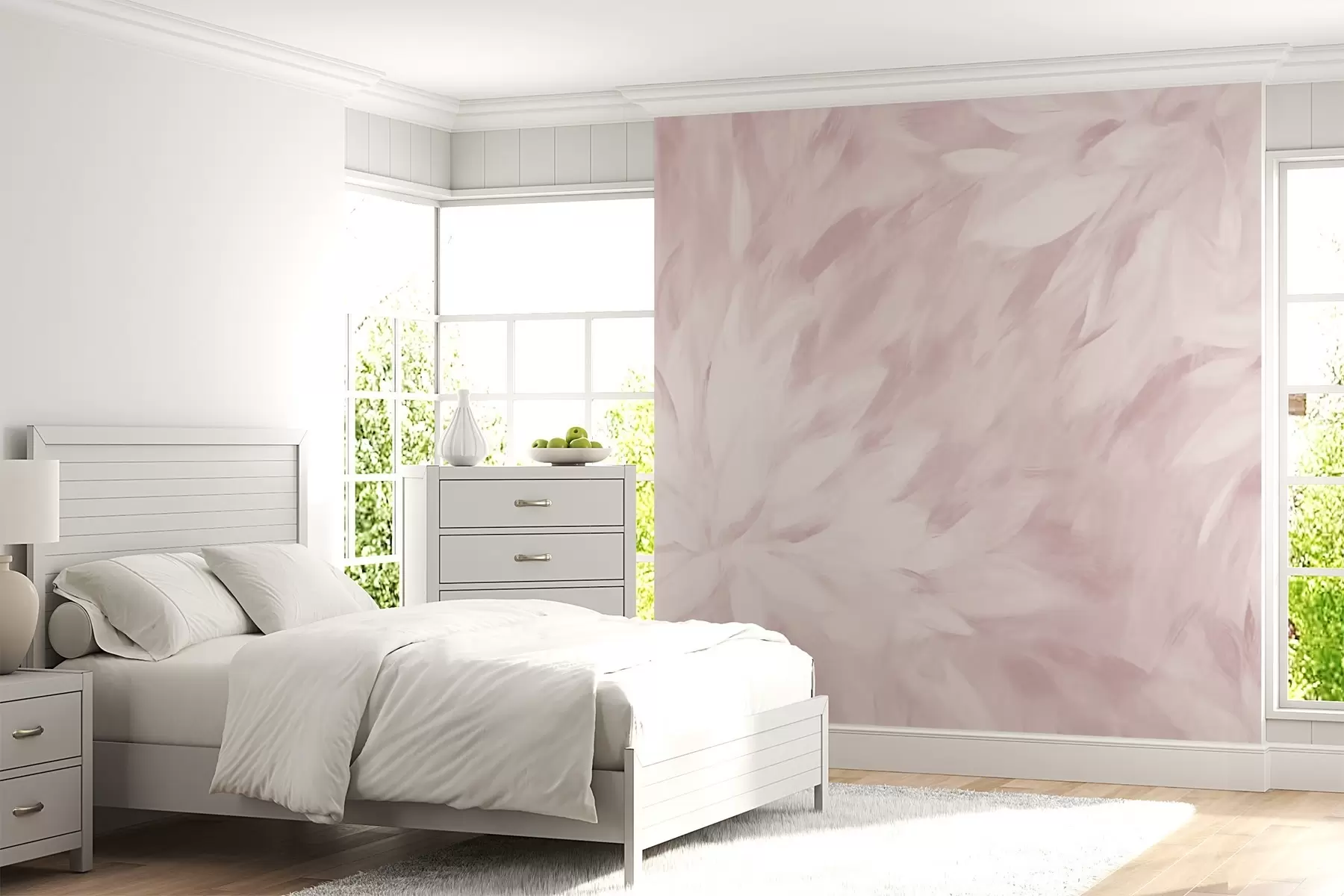 Wall Mural Photo Wallpaper Flowers in the style of soft strokes w03986v1