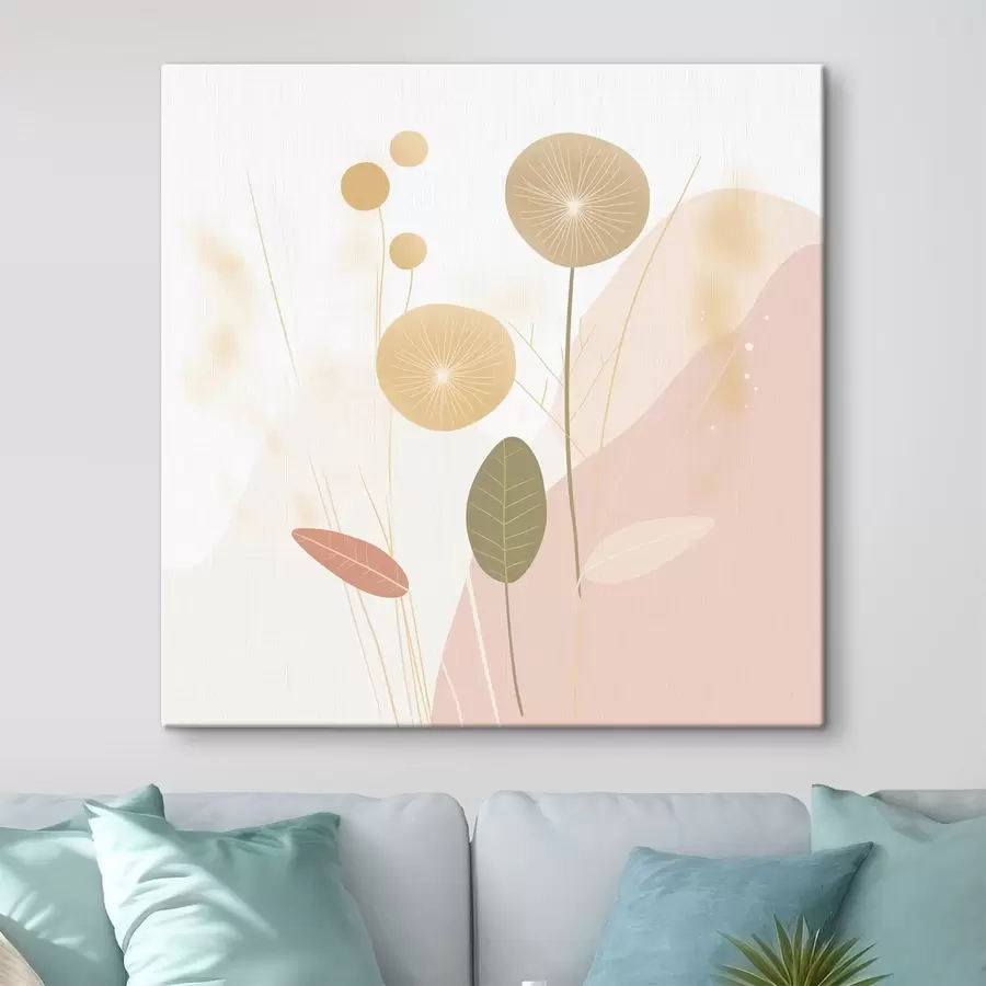 murales Flores abstractas en tonos pastel s44344