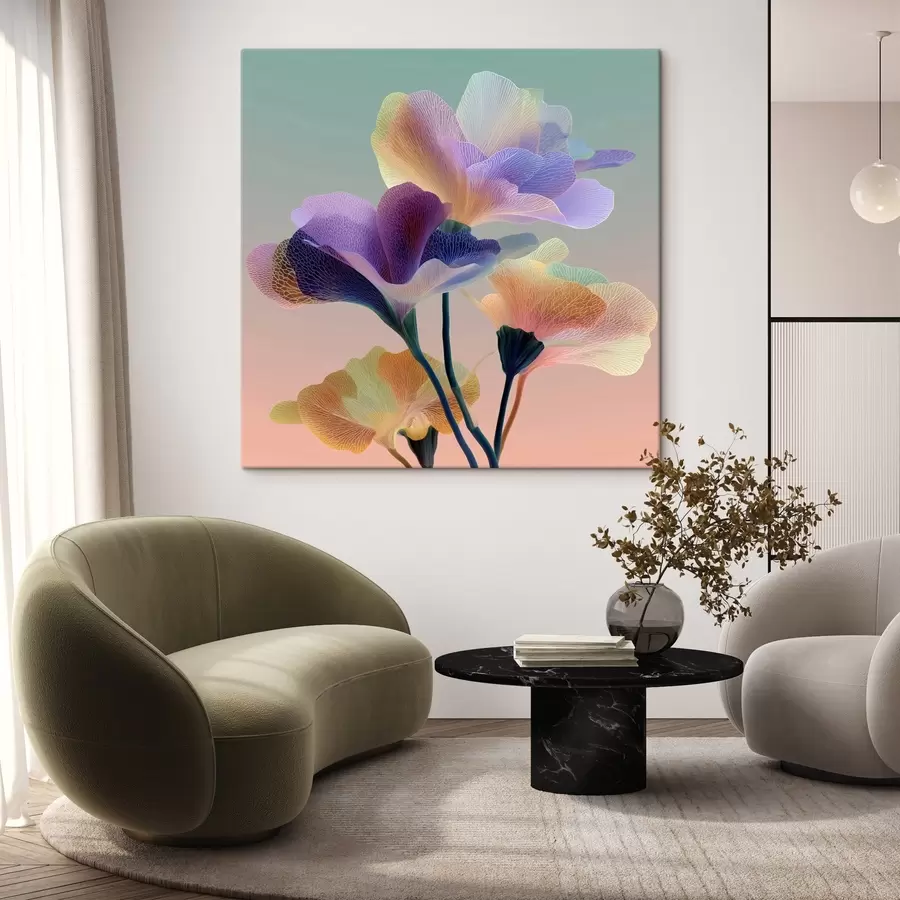 murales -Flores translúcidas con delicadas venas s44350