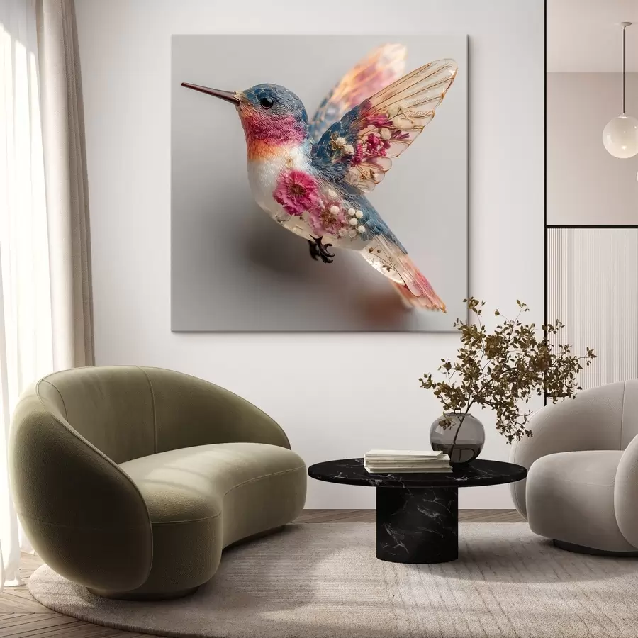 murales Ligereza cristalina con un corazón floral s44353