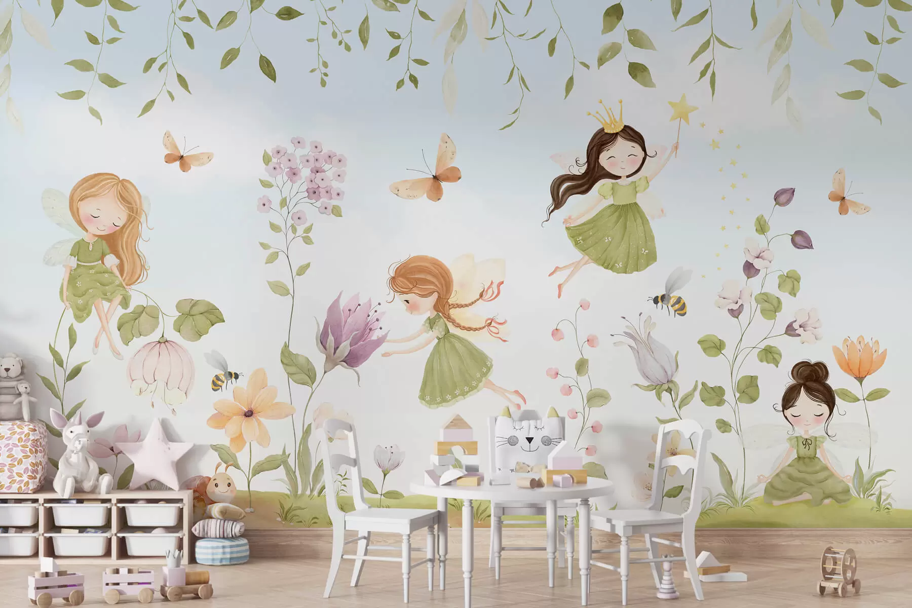 Wall Mural Photo Wallpaper Fairies in the garden w03528