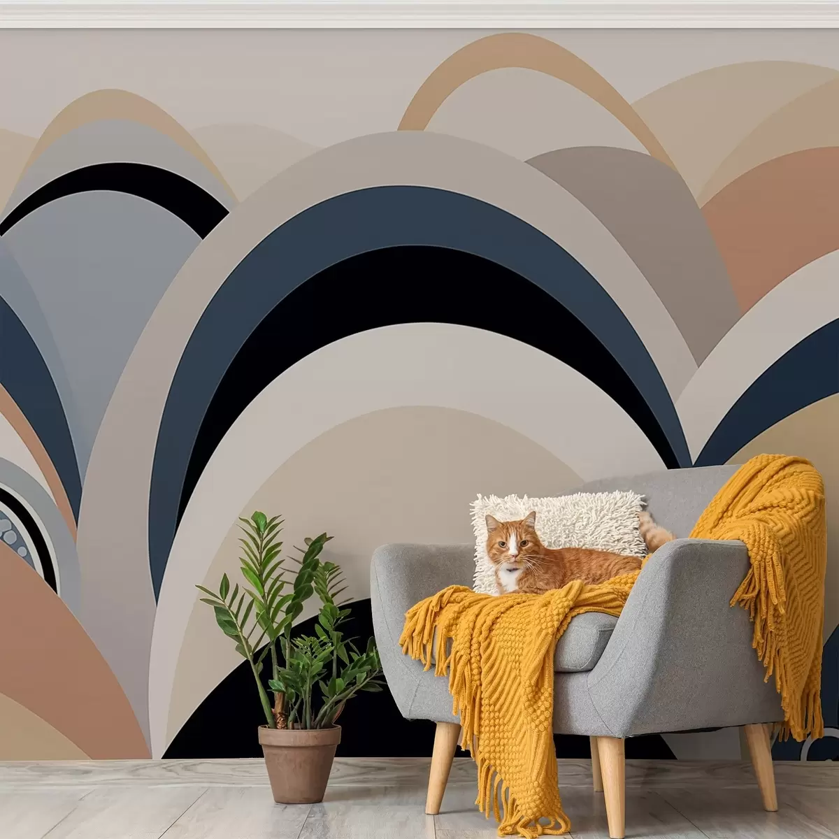 Wall Mural Photo Wallpaper Abstract arcs w04021
