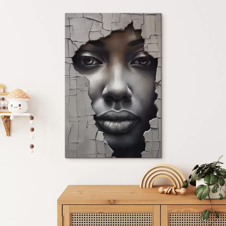 murales Cara en las grietas del muro s44495