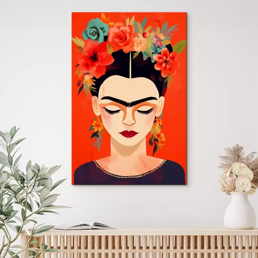 murales Frida con flores s44499