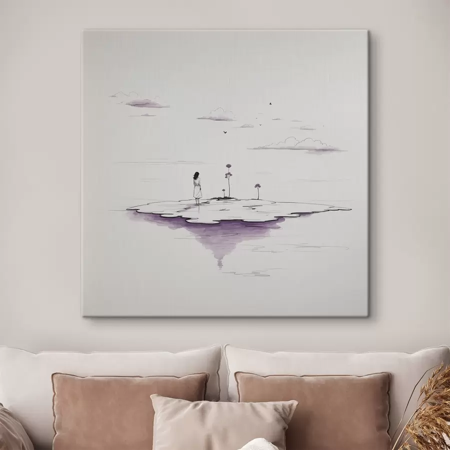 wall murals Simple black and white painting s44433
