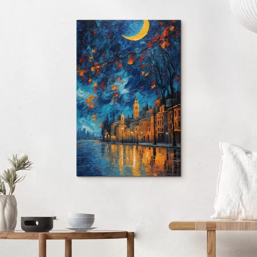 wall murals Night London in acrylic painting style s44453