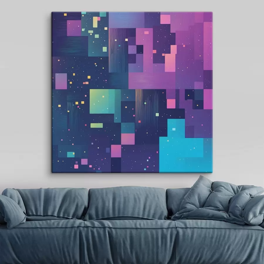 murales Cuadro abstracto con figuras rectangulares multicolores s44457