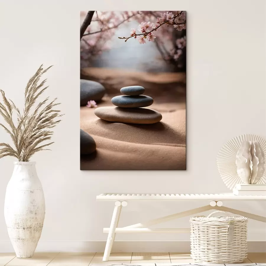 wall murals Stones on sand on blurred background s44475