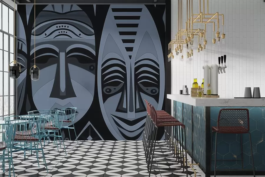 murales Máscaras africanas w04043v1