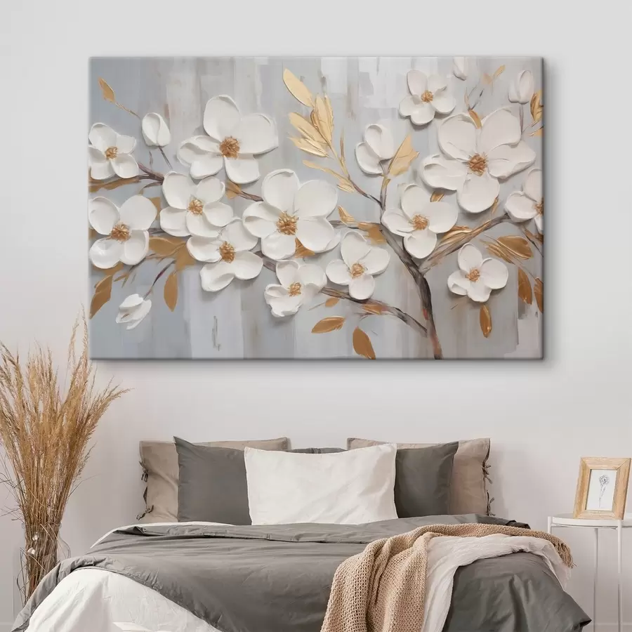 wall murals White flowers imitation painting s44586