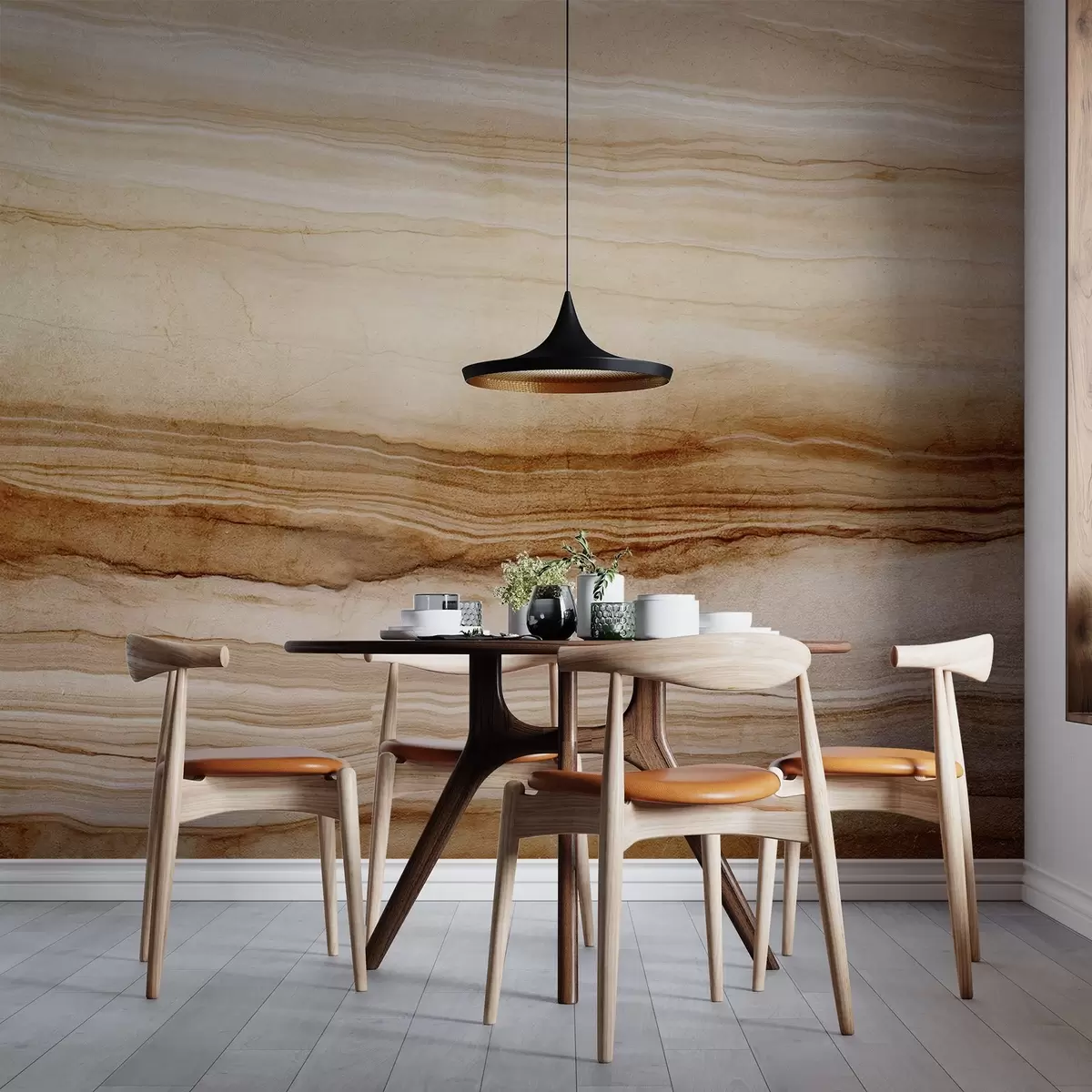 murales Imitación de textura de madera con líneas horizontales, beige y marrón oscuro , estampado natural, tonos tierra suaves w09156