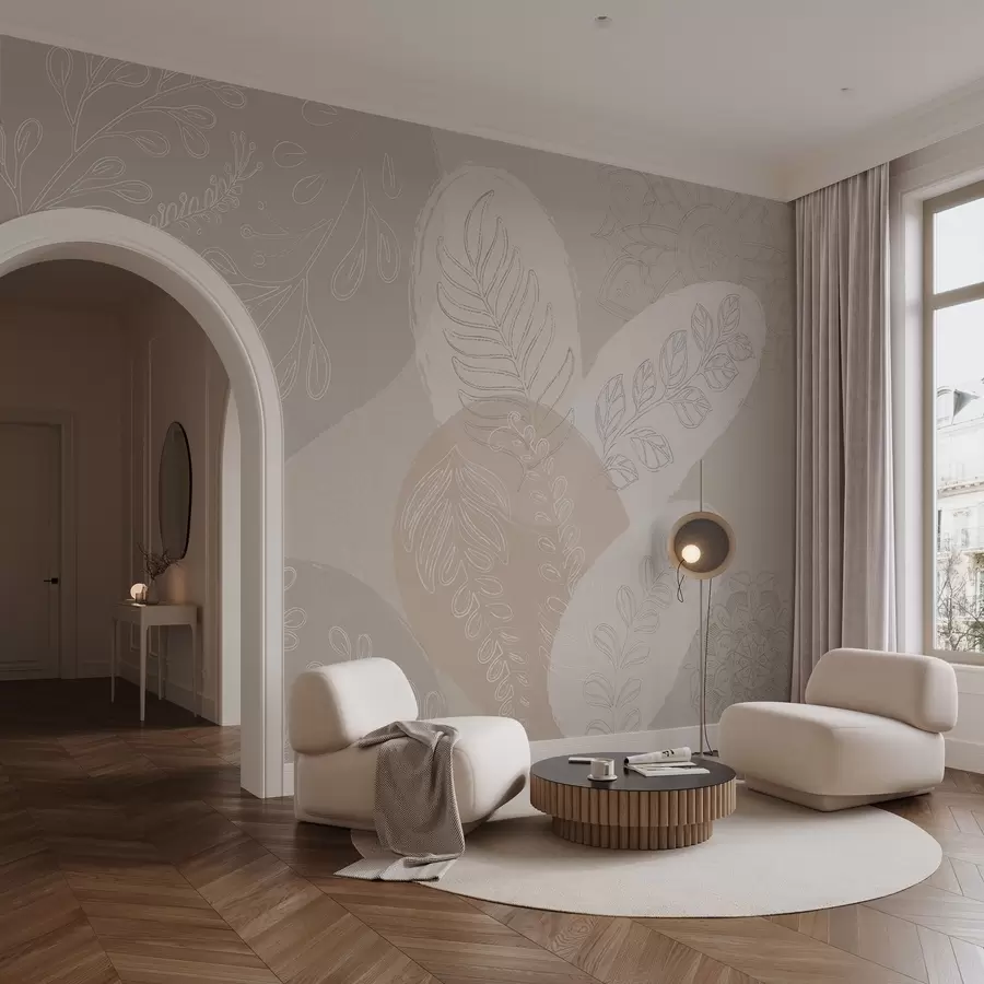 Wall Mural Photo Wallpaper Botanical vector design in boho style w04057