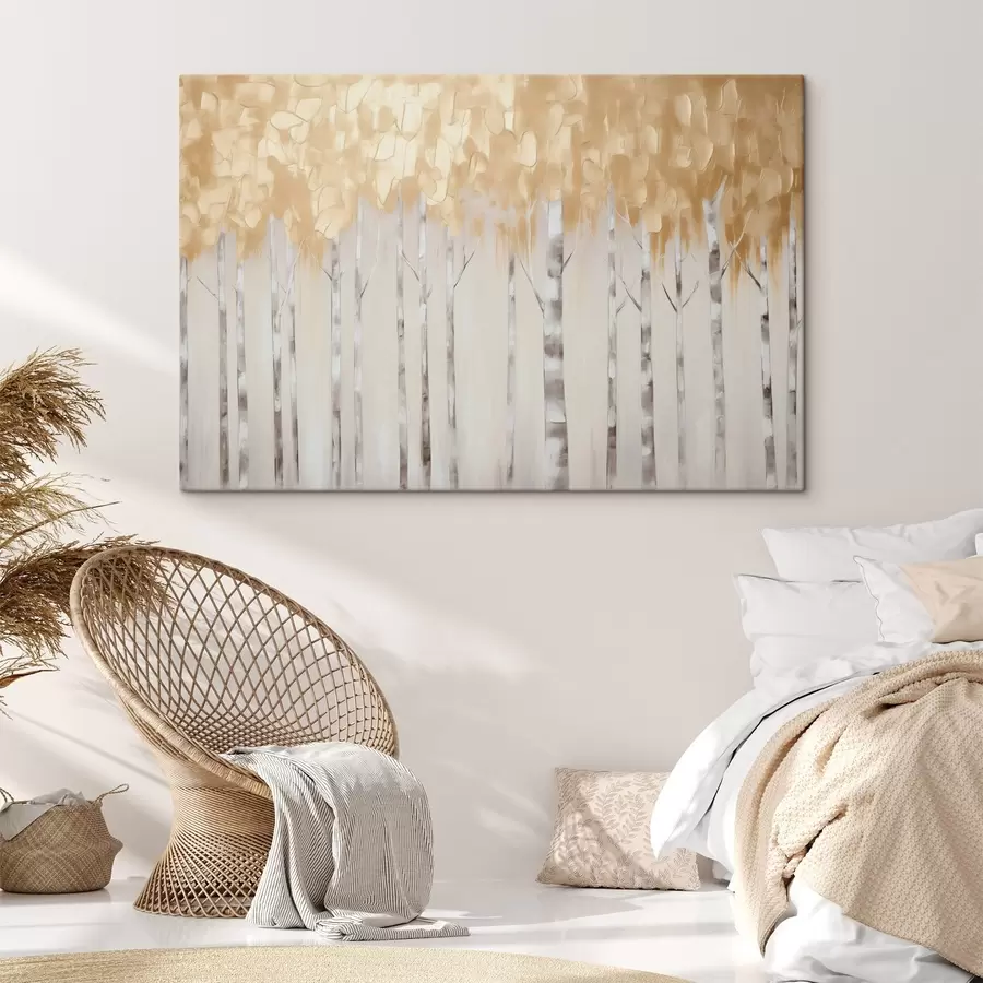 wall murals Birch trees imitation painting s44637