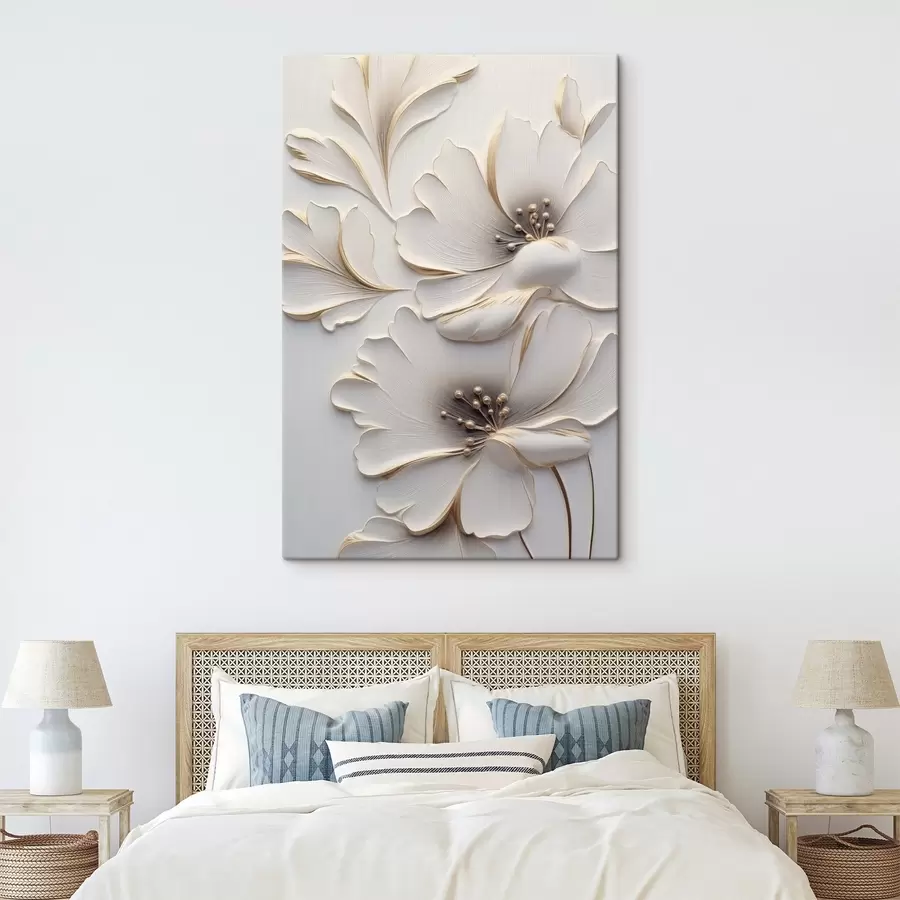 wall murals Flowers, relief style s44627