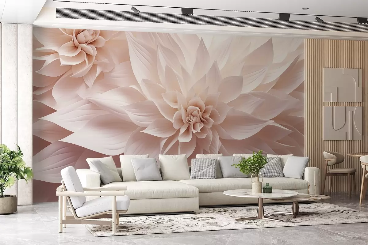 Wall Mural Photo Wallpaper Volumetric flowers w09173v1
