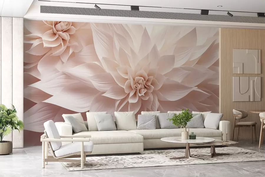 Wall Mural Photo Wallpaper Volumetric flowers w09173v1