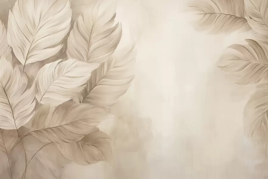 Wall Mural Photo Wallpaper Pastel leaves w09175v2