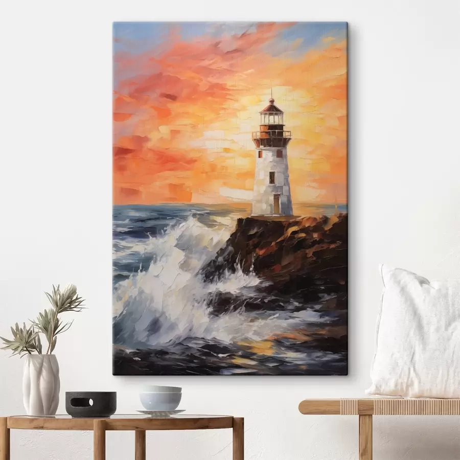 wall murals Lighthouse at Sunset s44674