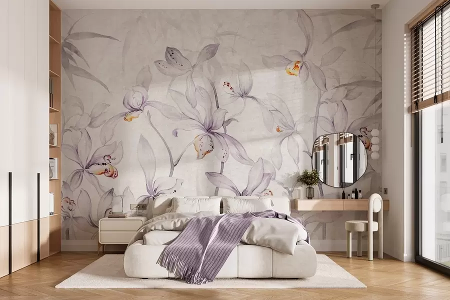 murales Orquídeas silvestres, tonos morados w03933