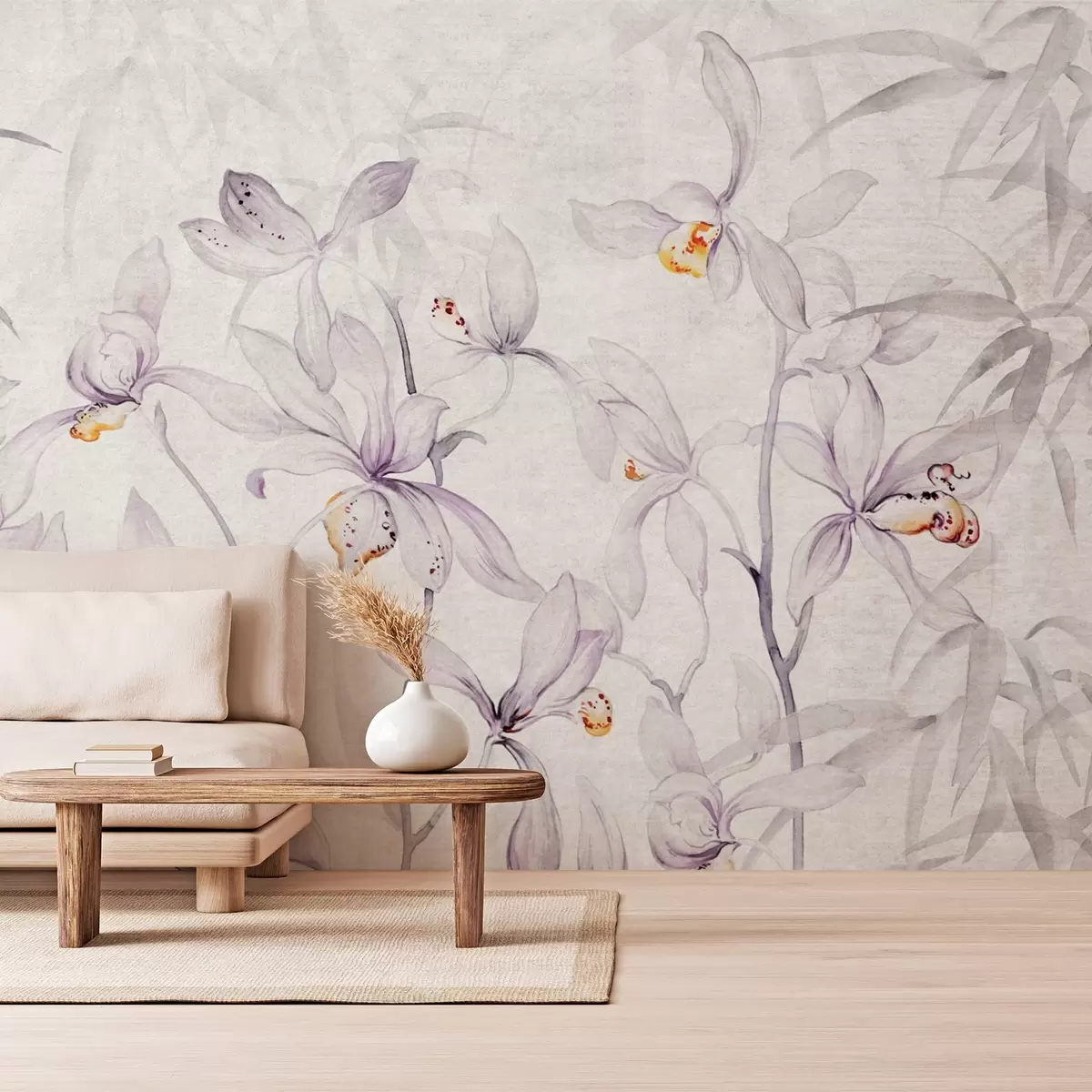 peintures murales Orchidées sauvages, tons violets w03933