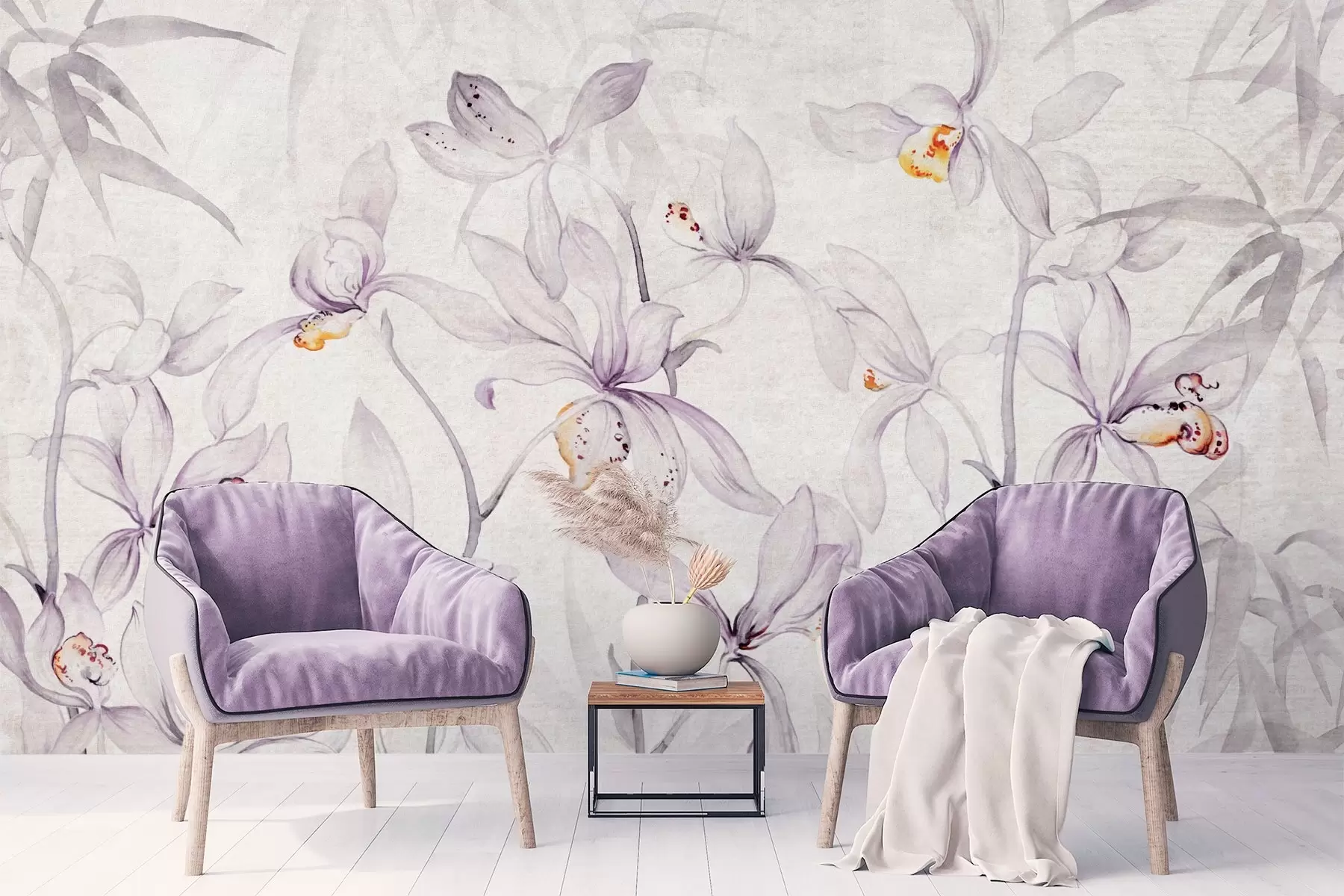 wall murals Wild orchids, purple shades w03933
