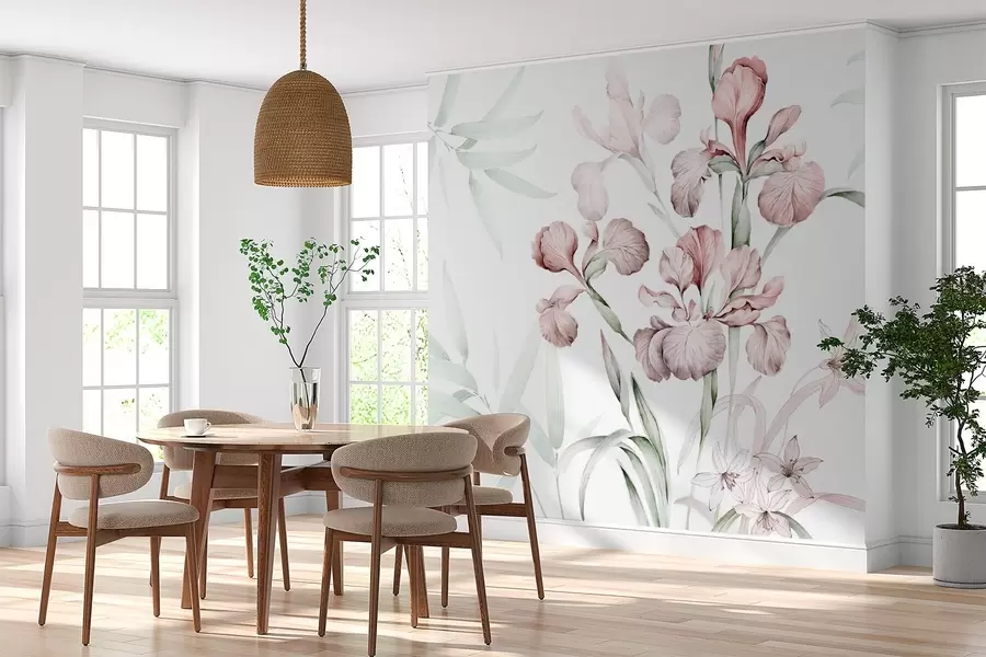 wall murals Irises imitation of watercolor w03955v1