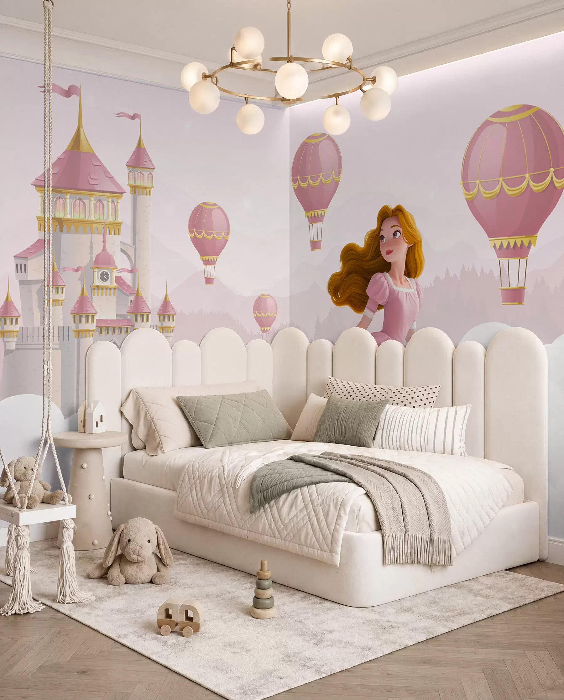 peintures murales Ballons sur le château w04015v1