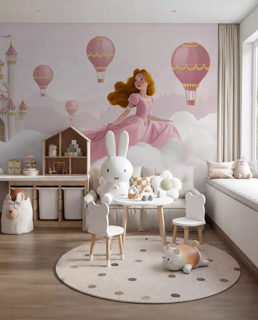 peintures murales Ballons sur le château w04015v1