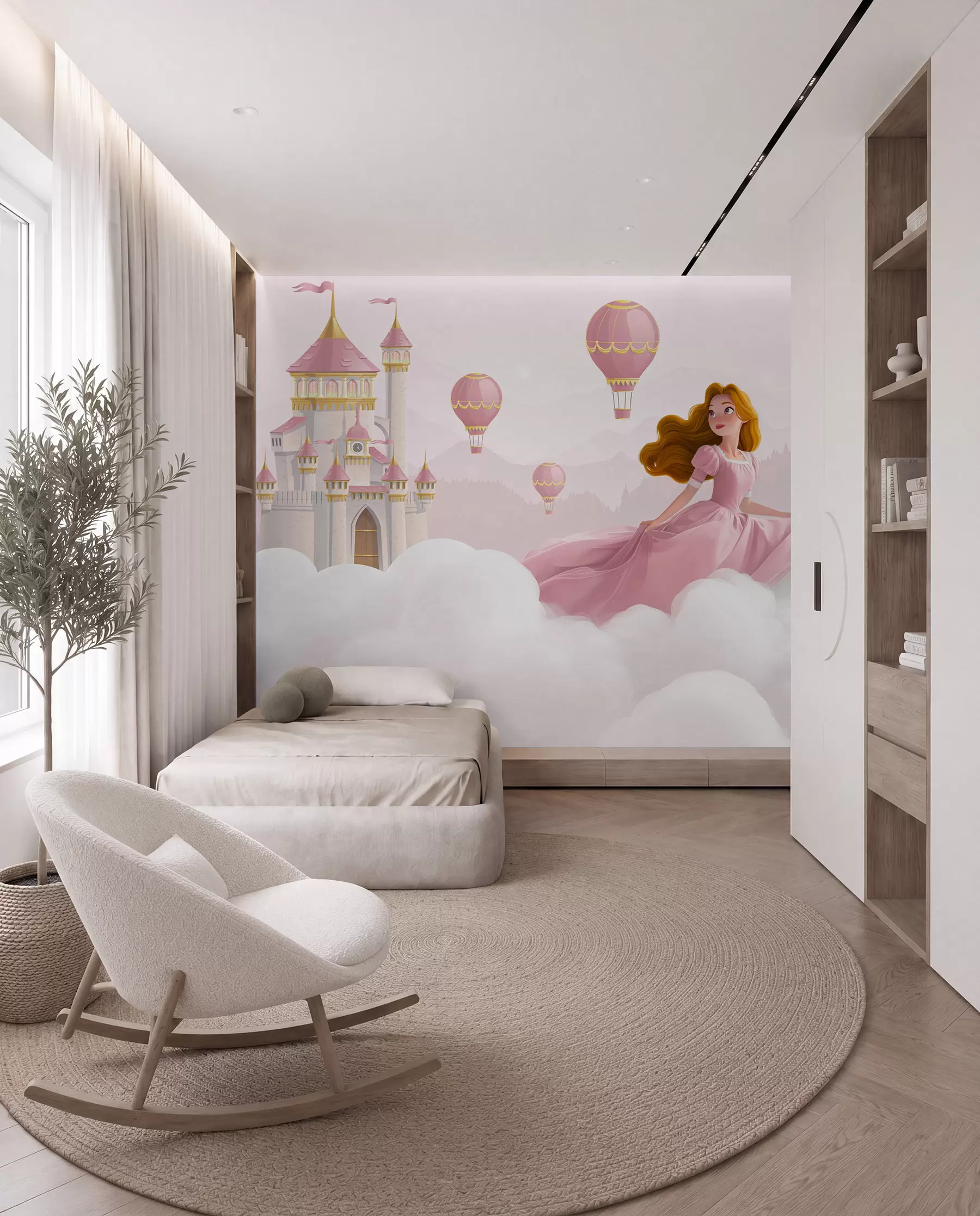 wall murals Balloons over the Castle w04015v1
