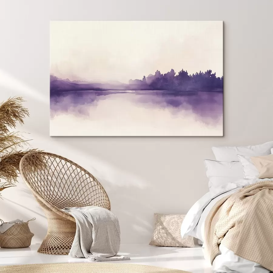 murales Abstracción de pintura de acuarela con color púrpura s44504