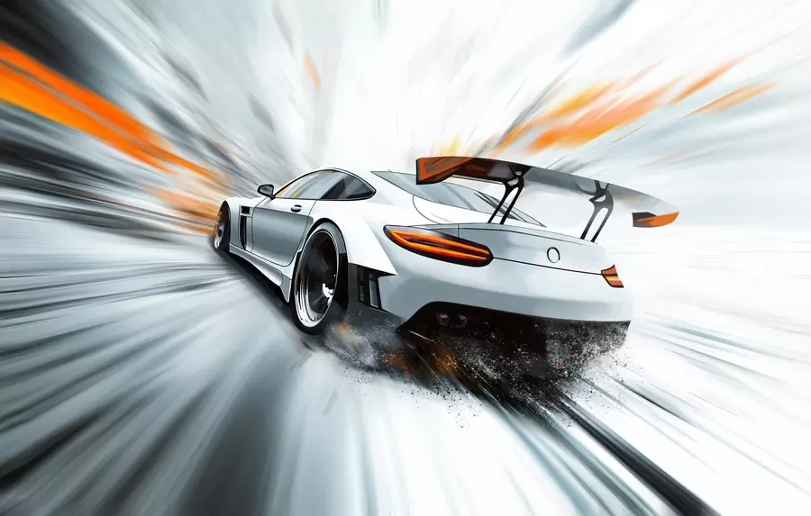 Wall Mural Photo Wallpaper a dynamic sports car that rushes through space w04074