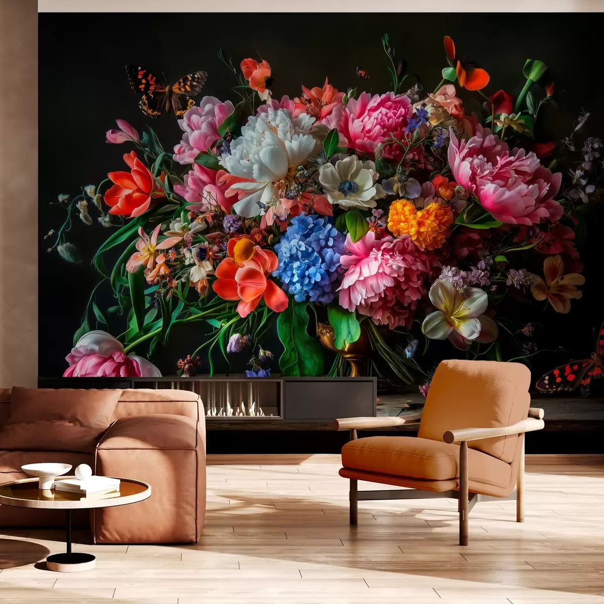 Wall Mural Photo Wallpaper 
bouquet in the style of Dutch oil painting of the XVII century with a luxurious floral composition. w04078