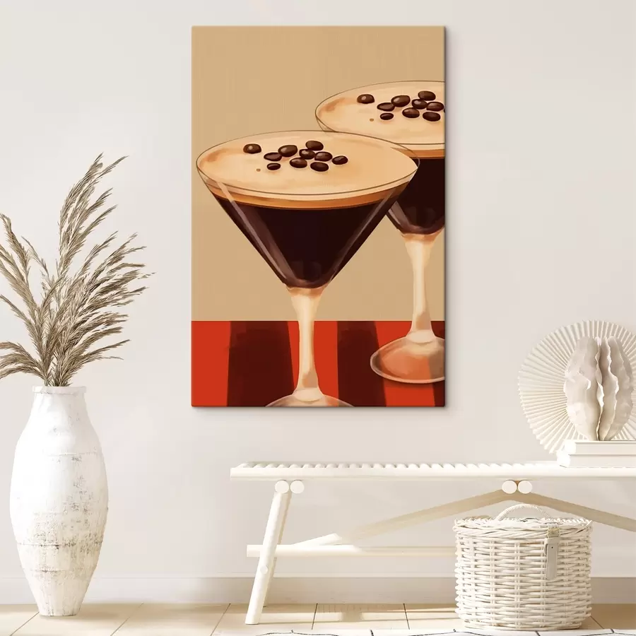 wall murals Two cocktails with coffee beans in glass glasses s44679
