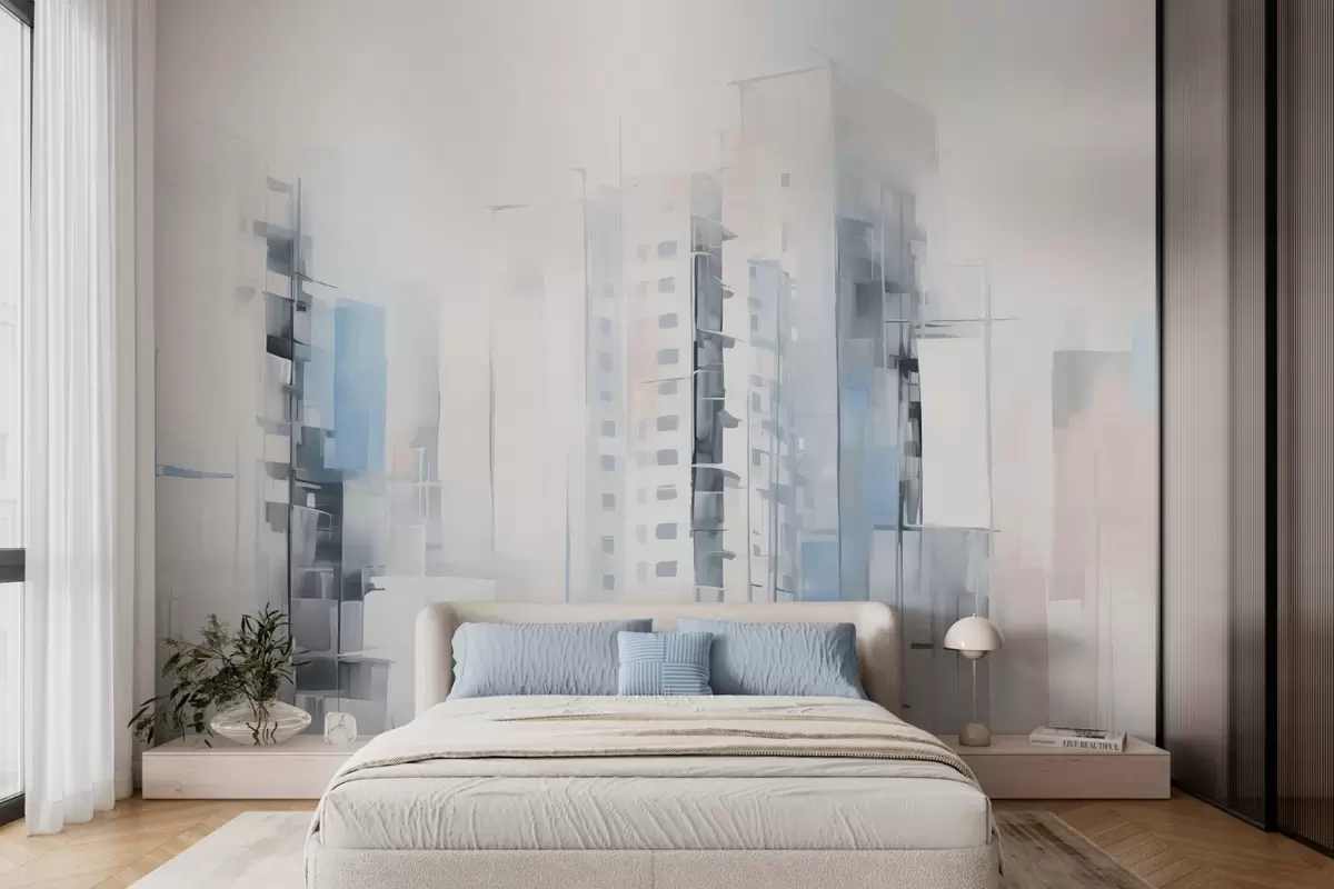 Wall Mural Photo Wallpaper Abstract cityscape imitation painting w04100