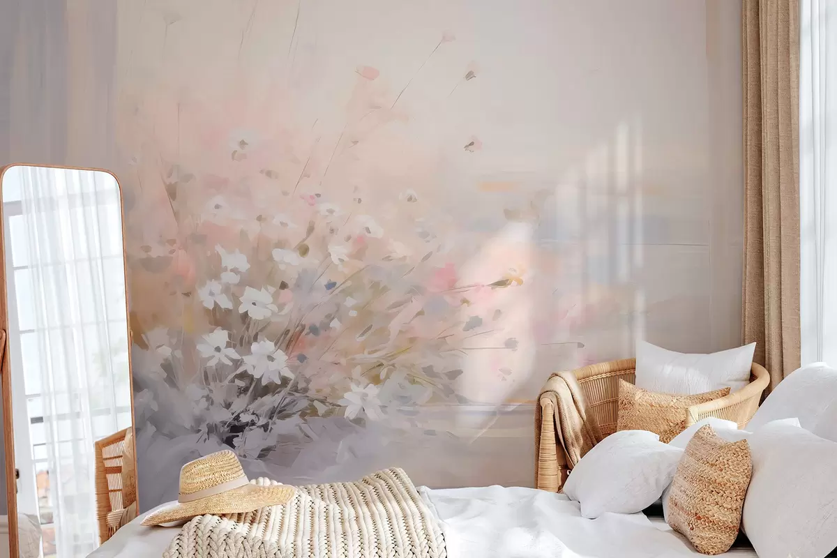 Wall Mural Photo Wallpaper Bouquet of flowers by the window imitation of painting w04101