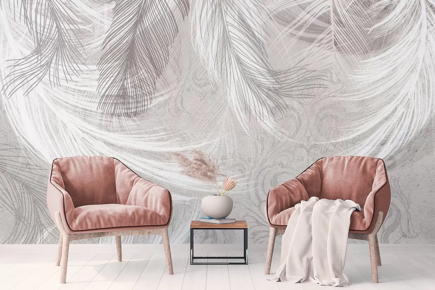 wall murals Delicate feathers w04102