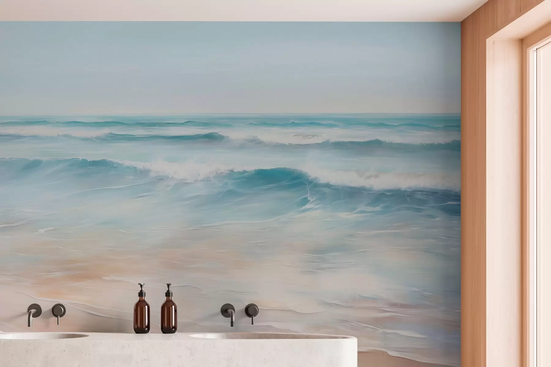 Wall Mural Photo Wallpaper Seascape imitation painting w04103