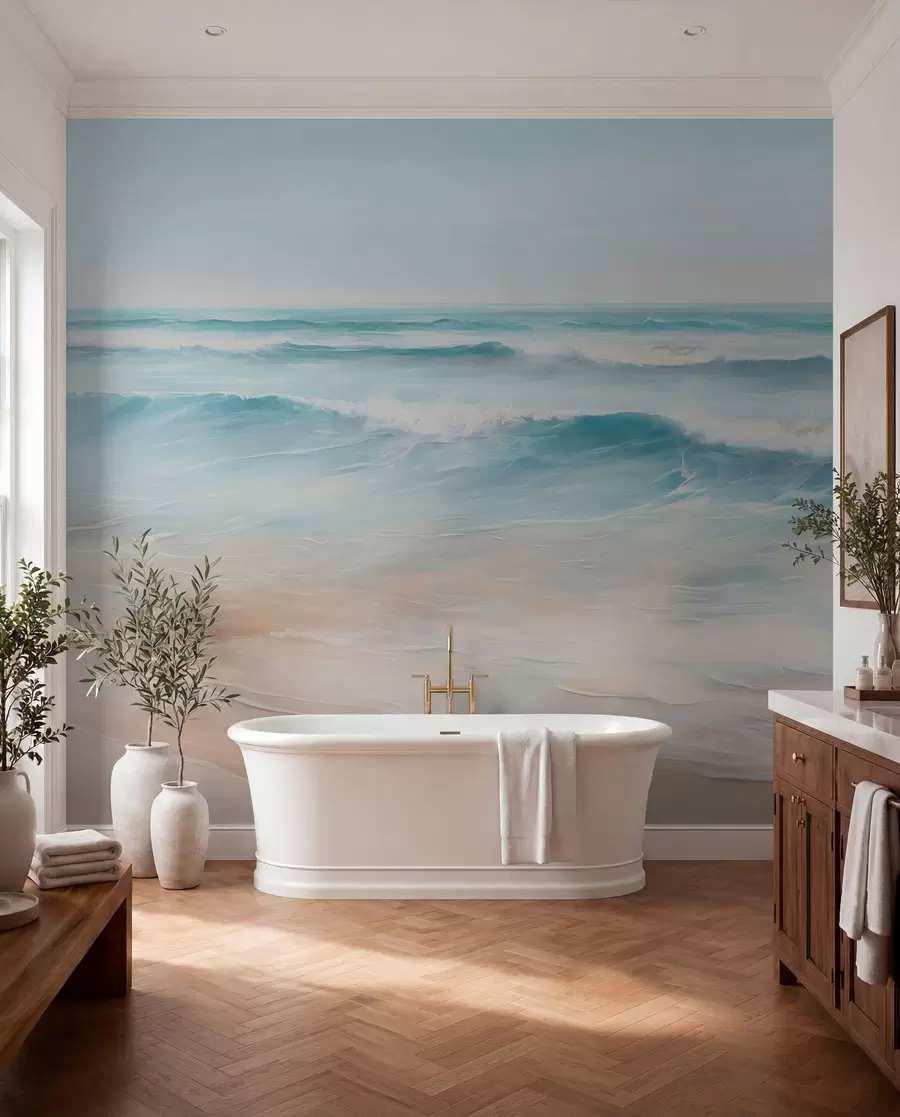 peintures murales Peinture d'imitation de paysage marin w04103