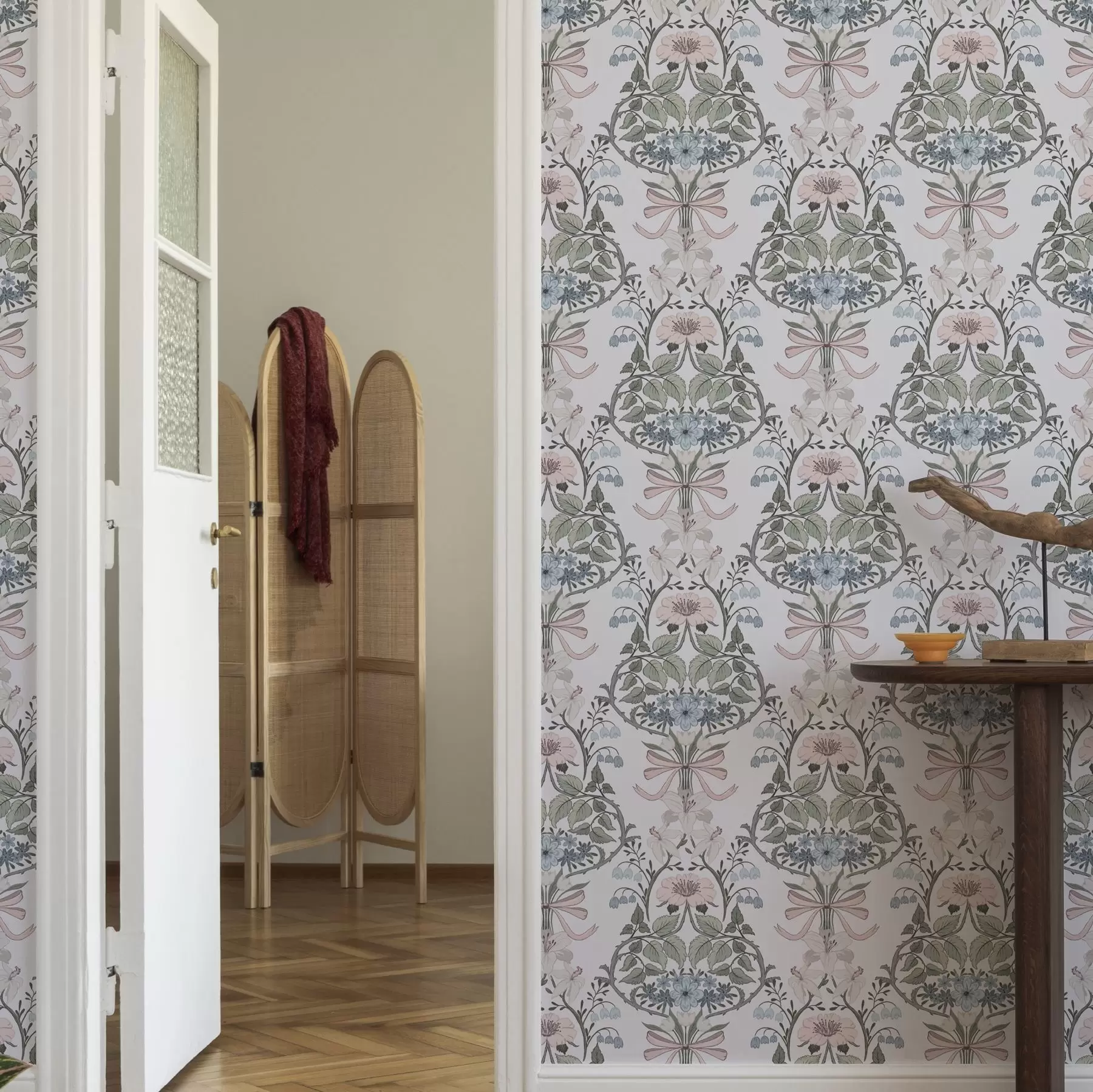 Wall Mural Photo Wallpaper Retro floral pattern with bows and buds a00174