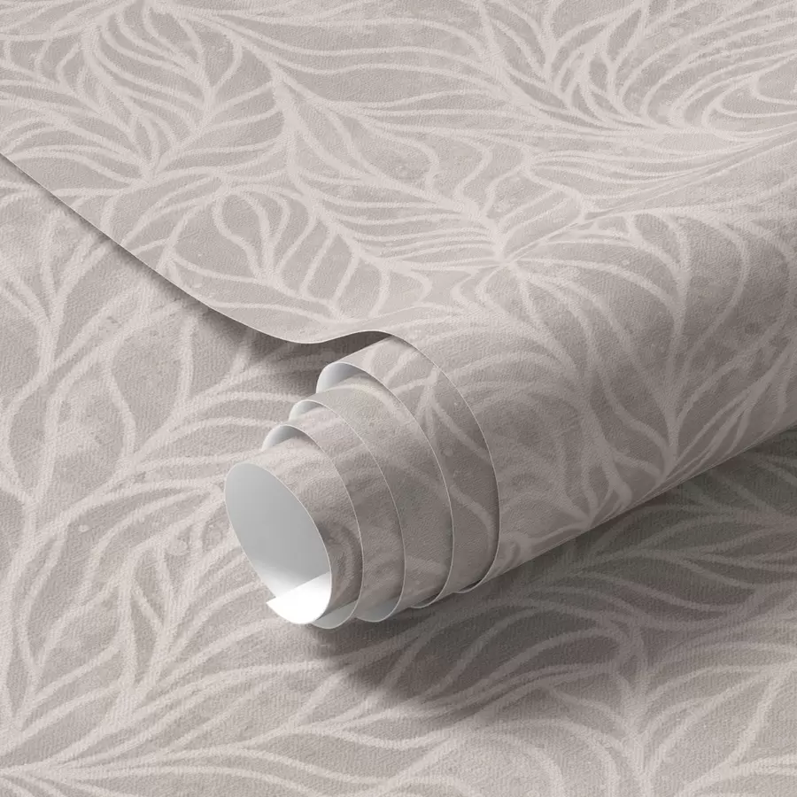 Wall Mural Photo Wallpaper Beige abstract texture with smooth lines of leaves a00179