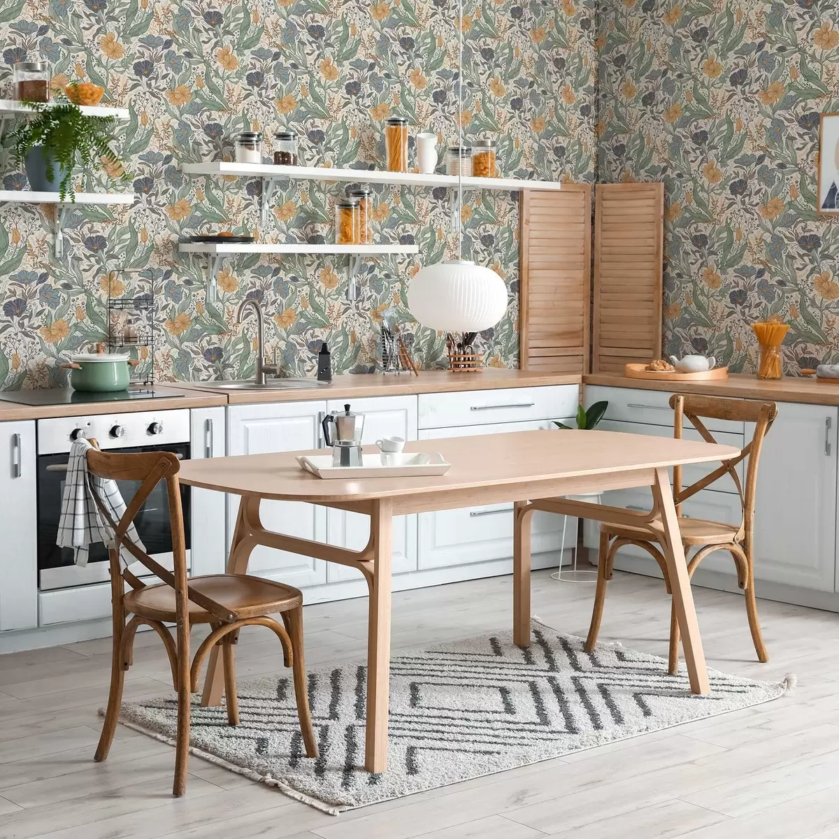 Wallpaper Hand-drawn illustration of meadow flowers in warm colors a00180